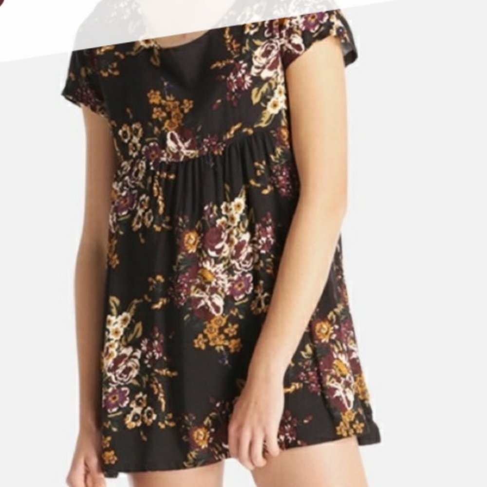 American Apparel Brown Floral Babydoll Dress (Size M/L)